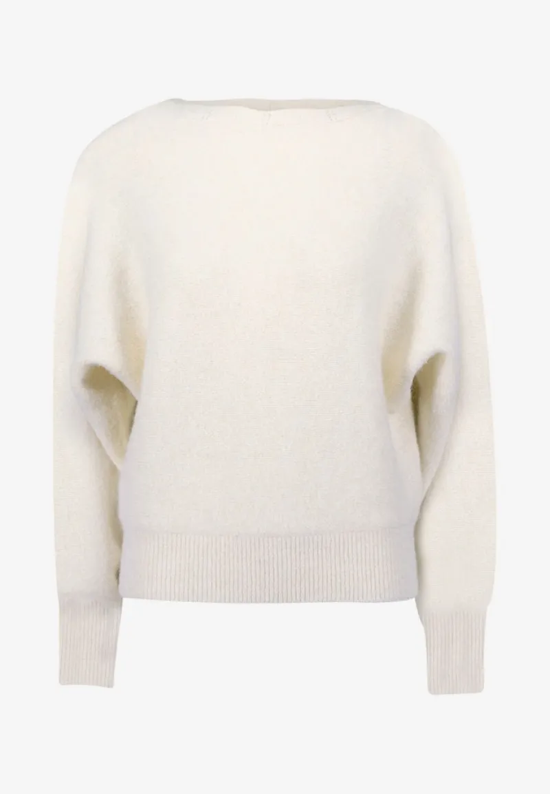 Zero Pullover & Sweatshirts*Strickpullover mit U-Boot Ausschnitt Eggnog