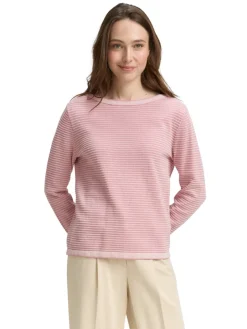 Tom Tailor Pullover & Sweatshirts*Strickpullover mit U-Boot-Ausschnitt rose bubble knit stripe