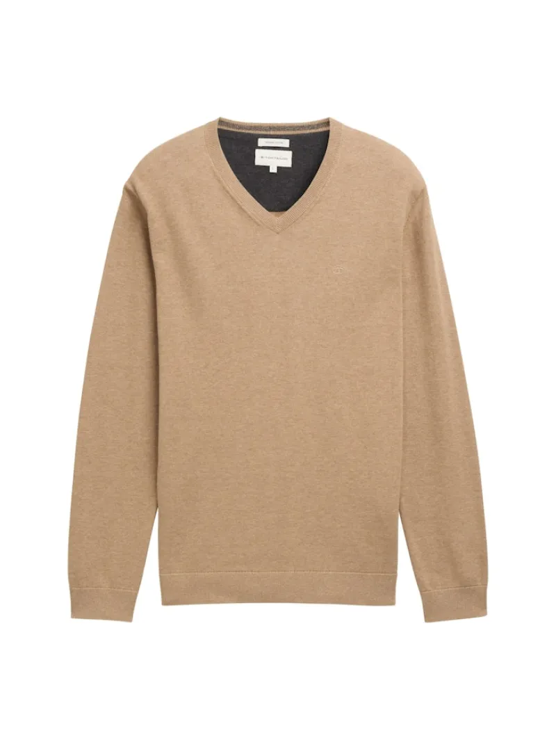 Tom Tailor Pullover & Sweatshirts|Big Boys*Strickpullover mit V-Ausschnitt hazel brown melange