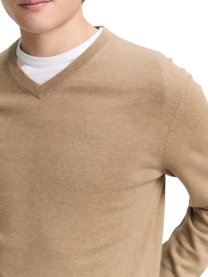 Tom Tailor Pullover & Sweatshirts|Big Boys*Strickpullover mit V-Ausschnitt hazel brown melange