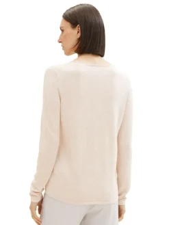 Tom Tailor Pullover & Sweatshirts*Strickpullover mit V-Ausschnitt desert sand melange