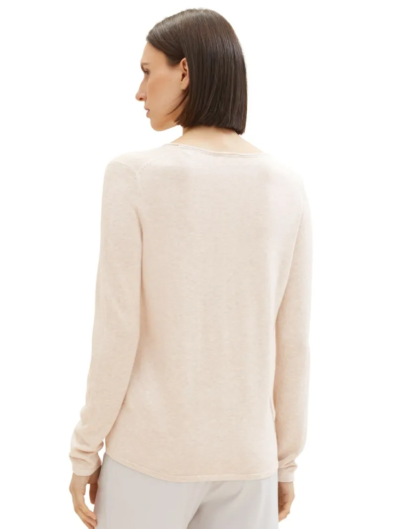 Tom Tailor Pullover & Sweatshirts*Strickpullover mit V-Ausschnitt desert sand melange