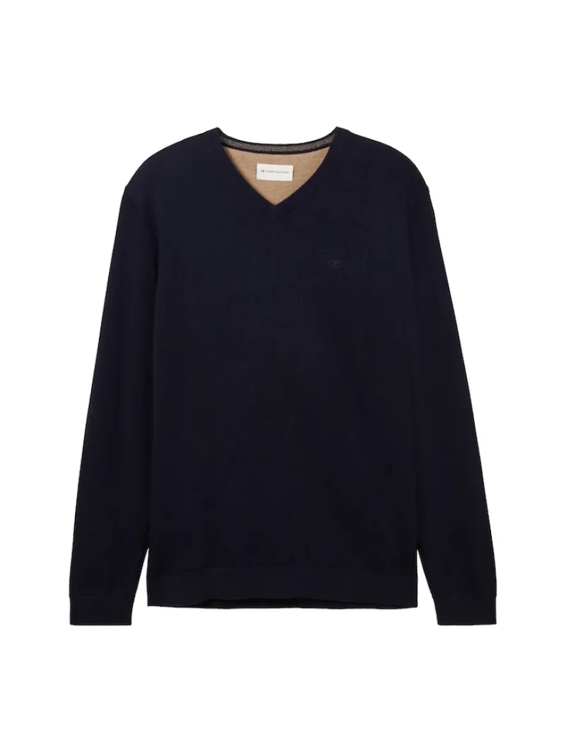 Tom Tailor Pullover & Sweatshirts|Big Boys*Strickpullover mit V-Ausschnitt knitted navy melange