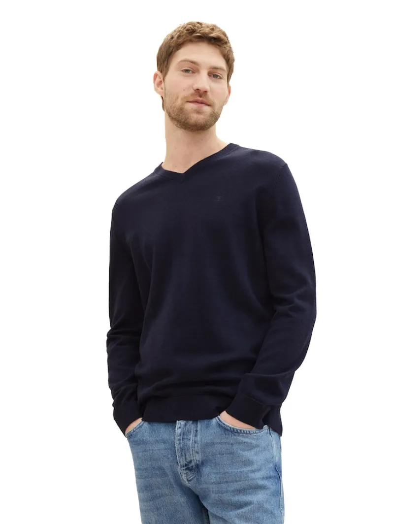 Tom Tailor Pullover & Sweatshirts|Big Boys*Strickpullover mit V-Ausschnitt knitted navy melange