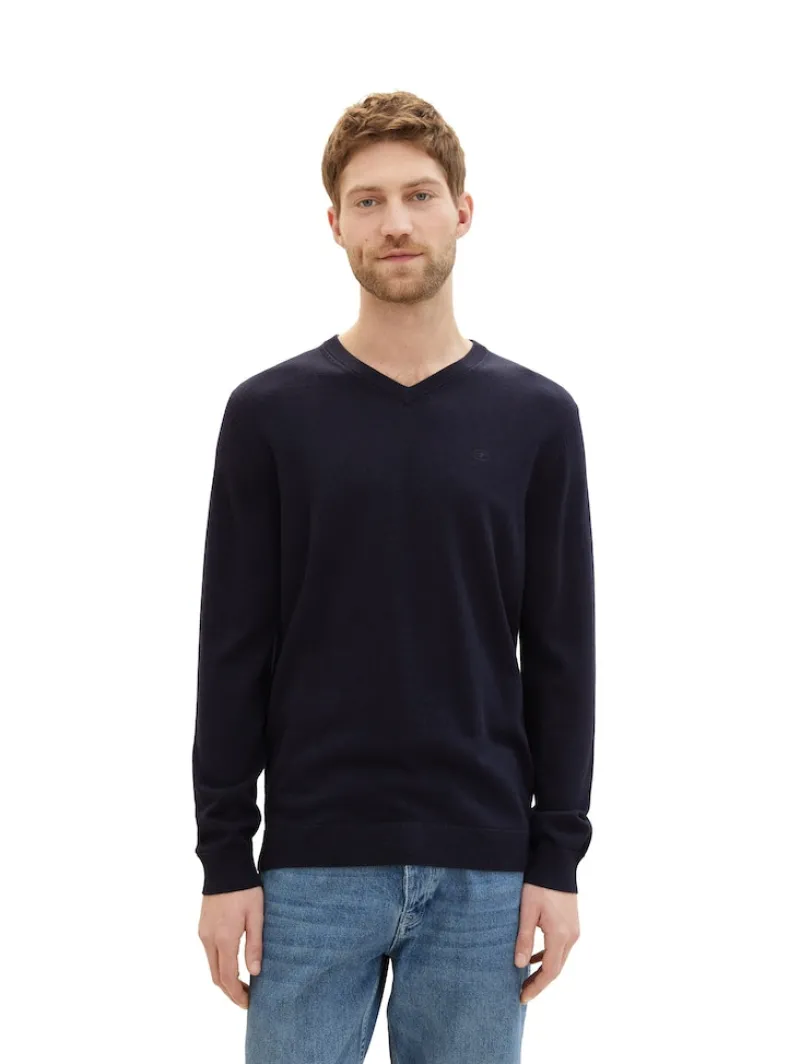 Tom Tailor Pullover & Sweatshirts|Big Boys*Strickpullover mit V-Ausschnitt knitted navy melange
