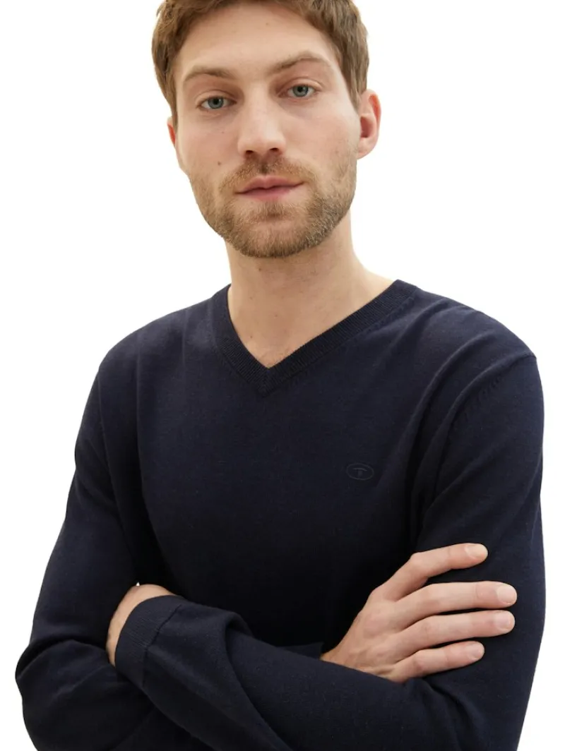 Tom Tailor Pullover & Sweatshirts|Big Boys*Strickpullover mit V-Ausschnitt knitted navy melange