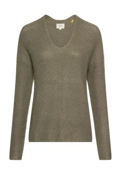 Camel Active Pullover & Sweatshirts*Strickpullover mit V-Ausschnitt shadow khaki