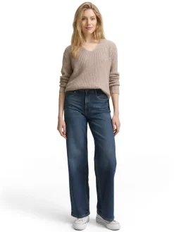 Tom Tailor Pullover & Sweatshirts*Strickpullover mit V-Ausschnitt soft taupe melange