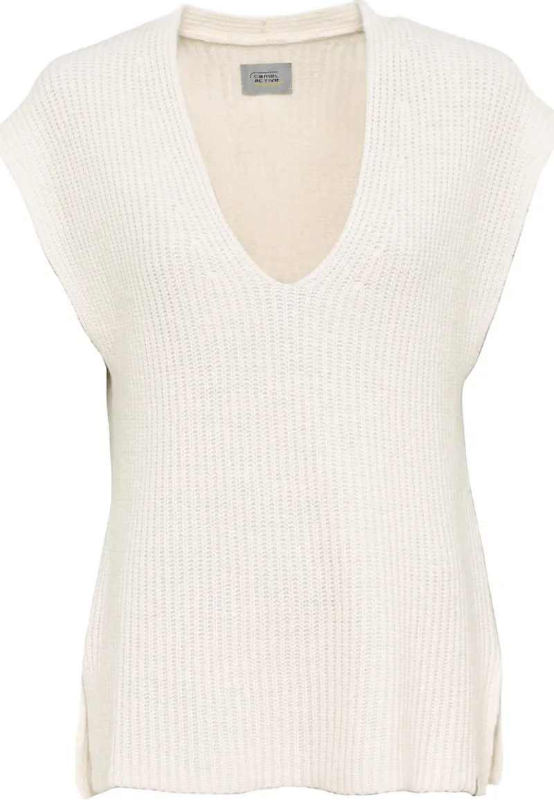 Camel Active Pullover & Sweatshirts*Strick-Pullunder mit V-Ausschnitt creme