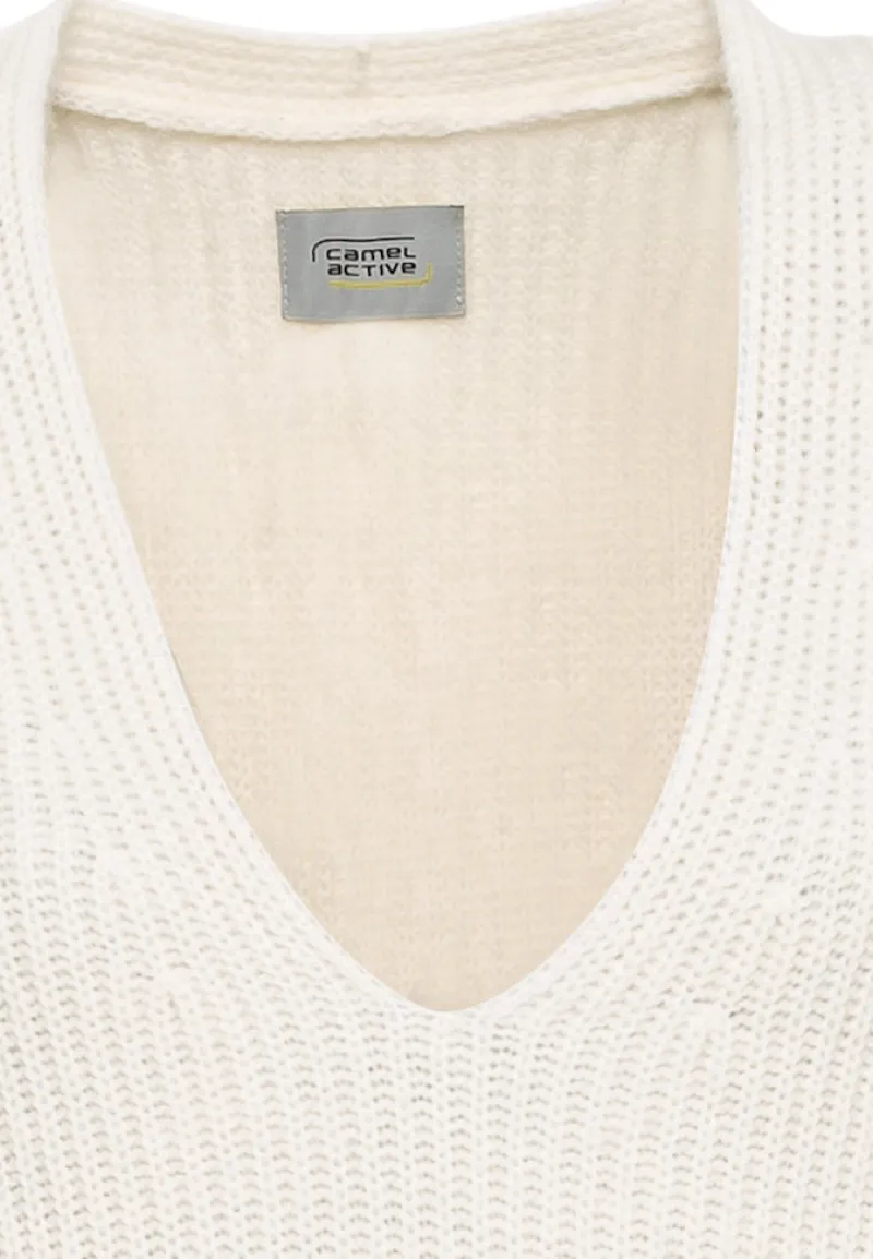 Camel Active Pullover & Sweatshirts*Strick-Pullunder mit V-Ausschnitt creme