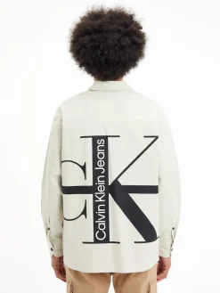 Calvin Klein Jeans Hemden*STRIPE CK BACK GRAPHIC SHIRT eggshell