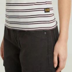 G-star Raw Shirts*Stripe eyben slim v t 2.0 wmn milk-maroon double stripe