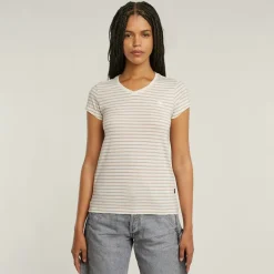 G-star Raw Shirts*Stripe eyben slim v t 2.0 wmn liquid pink highlight stripe