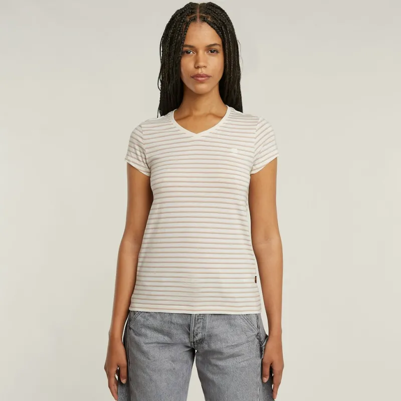 G-star Raw Shirts*Stripe eyben slim v t 2.0 wmn liquid pink highlight stripe