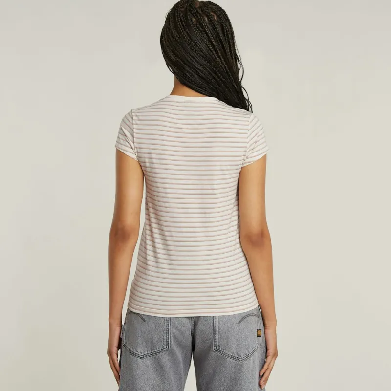 G-star Raw Shirts*Stripe eyben slim v t 2.0 wmn liquid pink highlight stripe