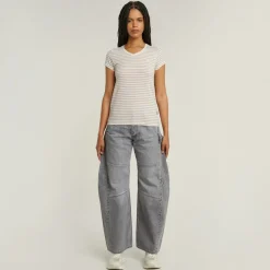 G-star Raw Shirts*Stripe eyben slim v t 2.0 wmn liquid pink highlight stripe