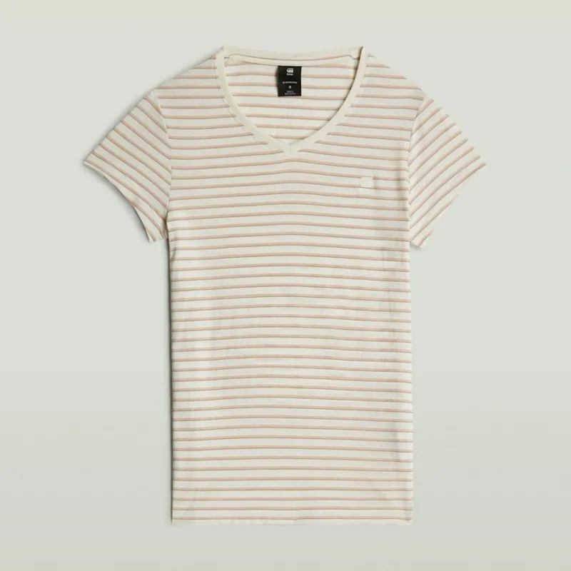 G-star Raw Shirts*Stripe eyben slim v t 2.0 wmn liquid pink highlight stripe
