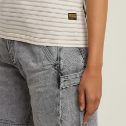 G-star Raw Shirts*Stripe eyben slim v t 2.0 wmn liquid pink highlight stripe