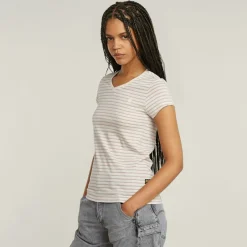 G-star Raw Shirts*Stripe eyben slim v t 2.0 wmn liquid pink highlight stripe