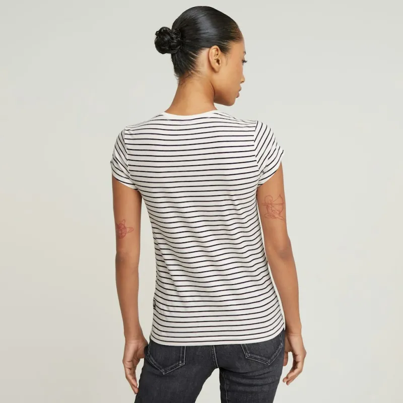 G-star Raw Shirts*Stripe eyben slim v t 2.0 wmn osaka blue highlight stripe