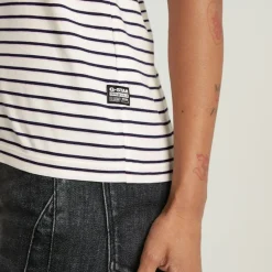 G-star Raw Shirts*Stripe eyben slim v t 2.0 wmn osaka blue highlight stripe