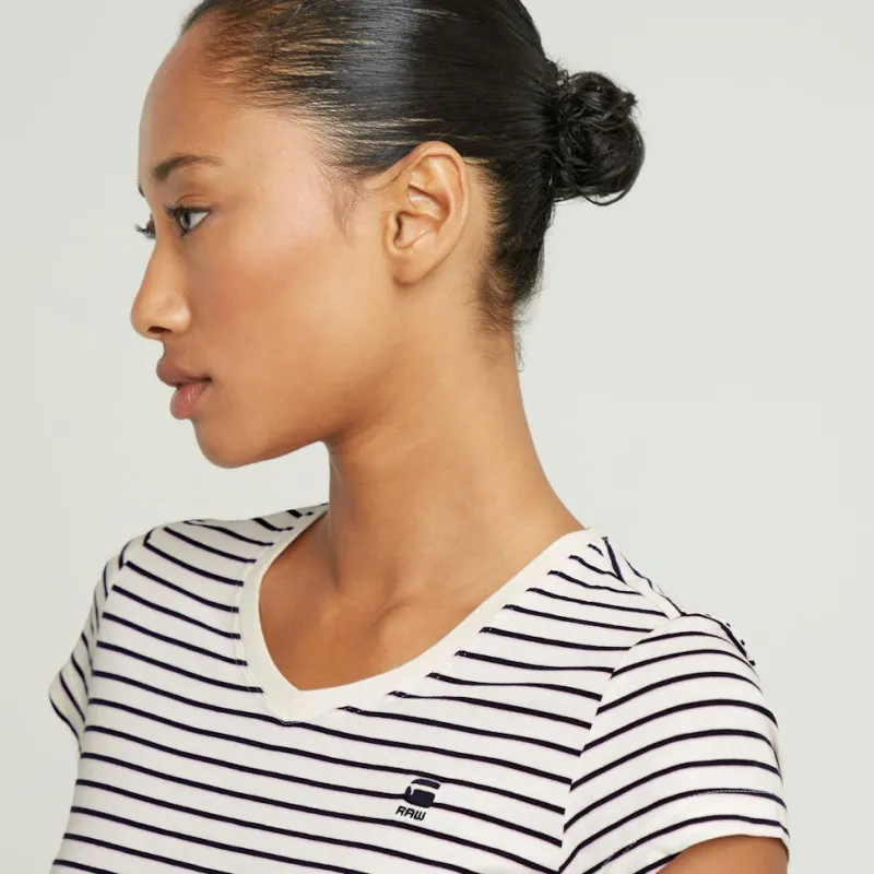 G-star Raw Shirts*Stripe eyben slim v t 2.0 wmn osaka blue highlight stripe