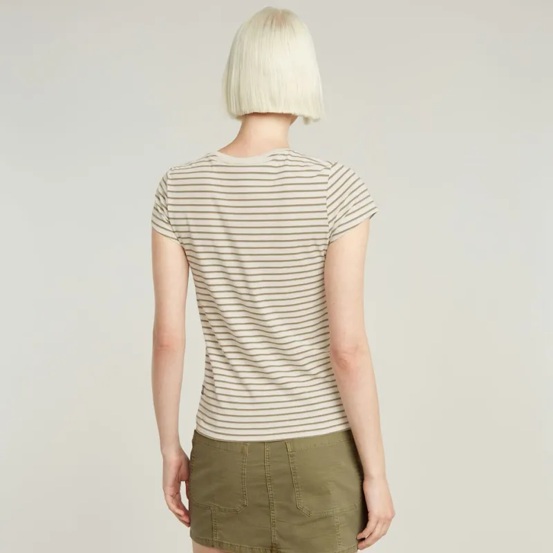 G-star Raw Shirts*Stripe eyben slim v t 2.0 wmn ensis green highlight stripe