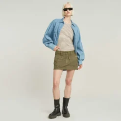 G-star Raw Shirts*Stripe eyben slim v t 2.0 wmn ensis green highlight stripe