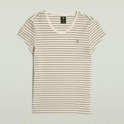 G-star Raw Shirts*Stripe eyben slim v t 2.0 wmn ensis green highlight stripe