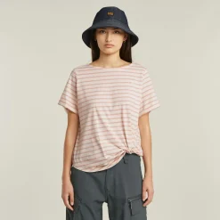 G-star Raw Shirts*Striped knot r t wmn lt chalk-liquid pink stripe