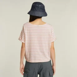 G-star Raw Shirts*Striped knot r t wmn lt chalk-liquid pink stripe
