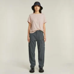 G-star Raw Shirts*Striped knot r t wmn lt chalk-liquid pink stripe