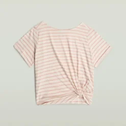 G-star Raw Shirts*Striped knot r t wmn lt chalk-liquid pink stripe