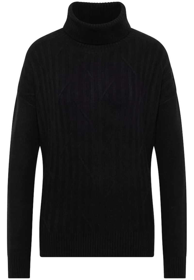 Cecil Pullover & Sweatshirts*Struktur Rollkragenpullover Black