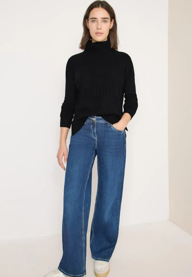 Cecil Pullover & Sweatshirts*Struktur Rollkragenpullover Black