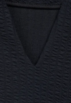 Street One Shirts*Struktur Shirt in Langarm mighty blue