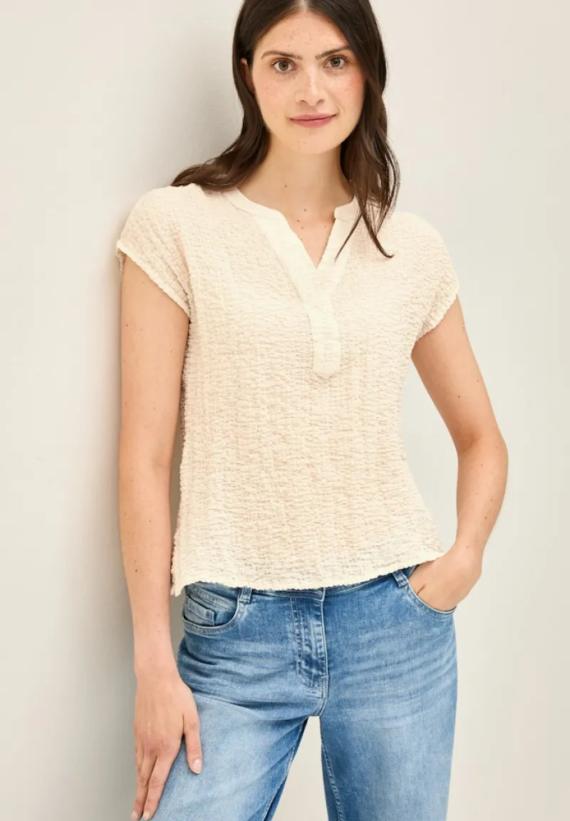 Cecil Blusen*Strukturbluse light beige