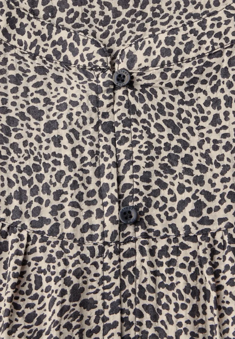 Street One Blusen*Strukturbluse mit Leo-Muster cotton cream