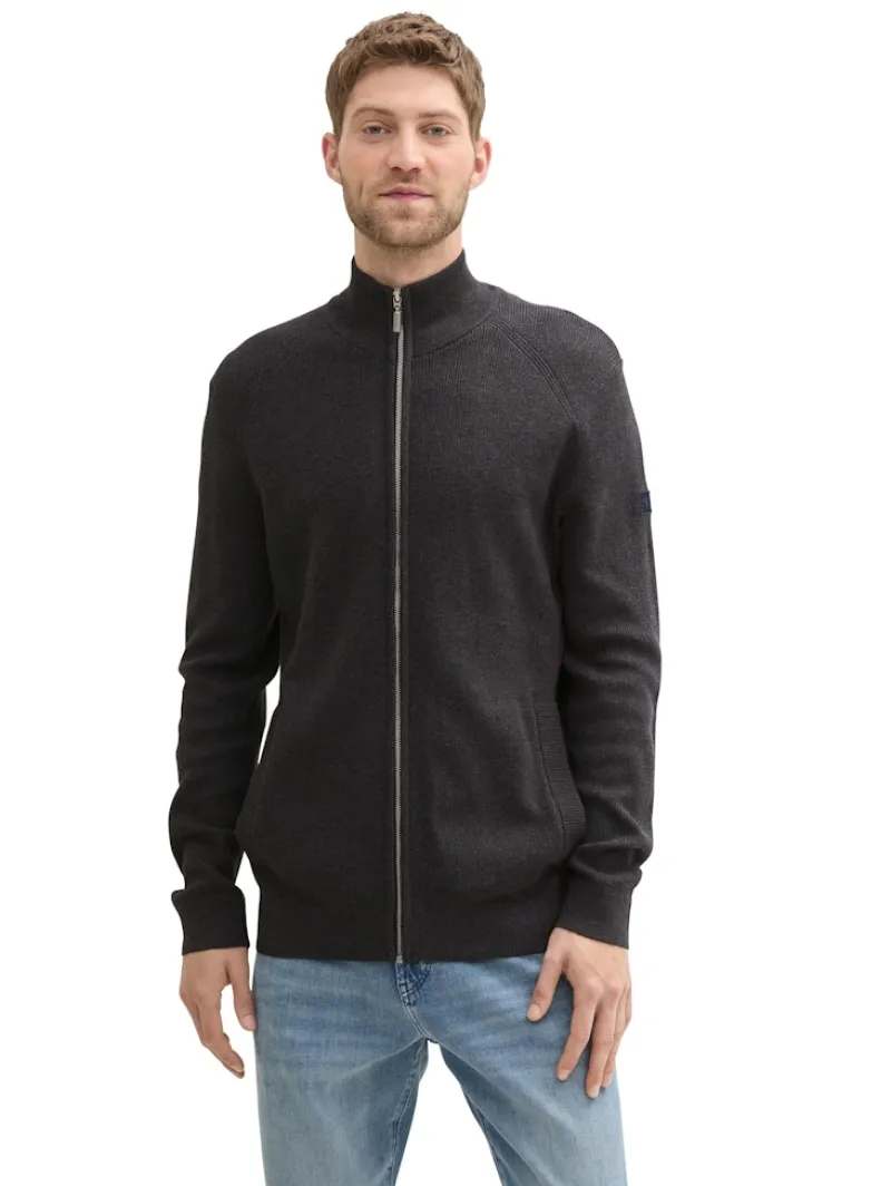 Tom Tailor Pullover & Sweatshirts|Big Boys*Strukturierte Strickjacke black grey melange