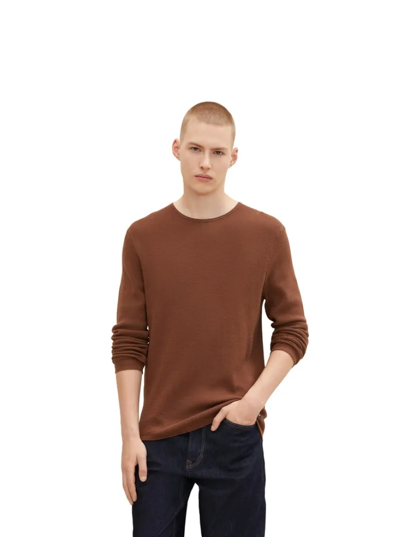 Tom Tailor Denim Pullover & Sweatshirts*Strukturierter Pullover light wood brown