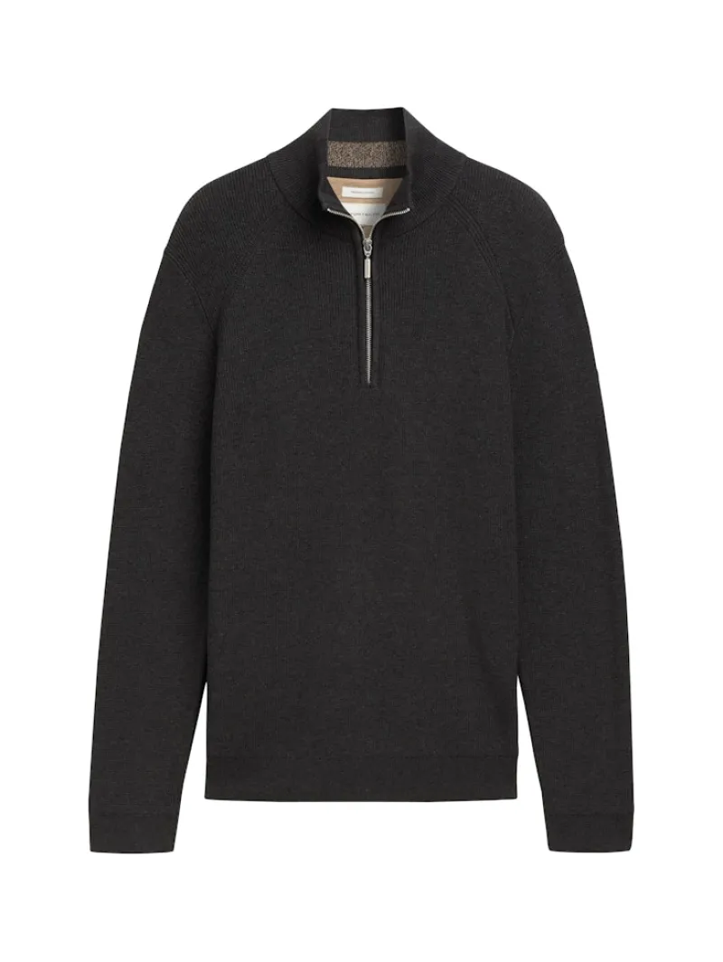 Tom Tailor Pullover & Sweatshirts|Big Boys*Strukturierter Strick Troyer black grey melange
