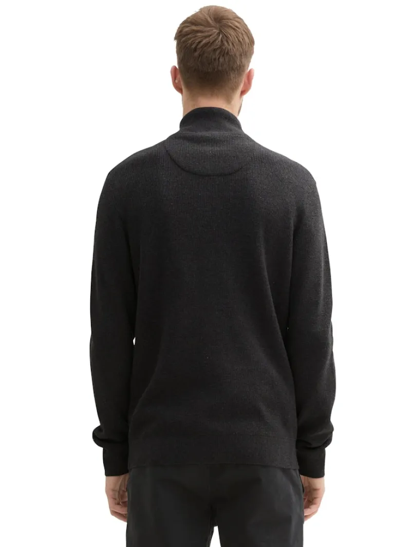Tom Tailor Pullover & Sweatshirts|Big Boys*Strukturierter Strick Troyer black grey melange