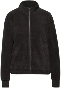 Street One Pullover & Sweatshirts*Strukturjacke mit Zipper darkest brown