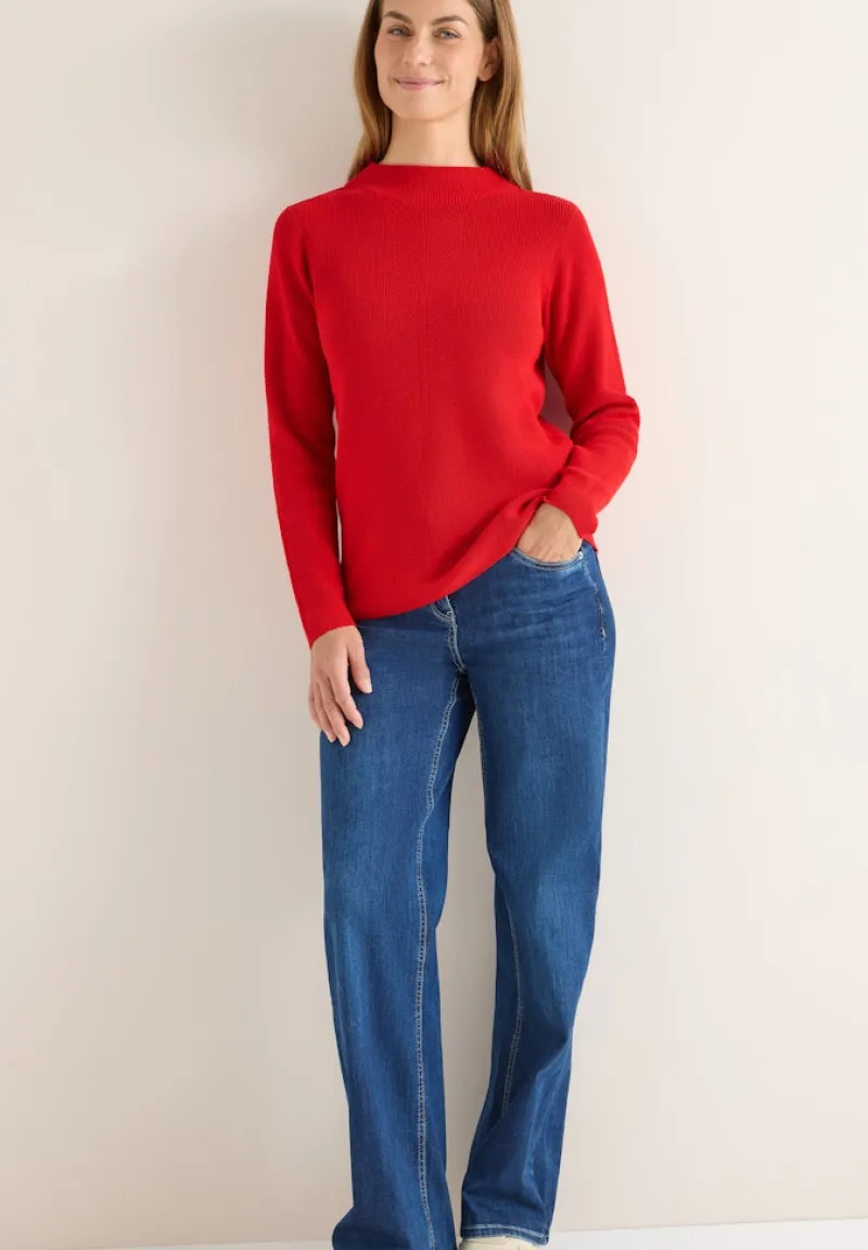 Cecil Pullover & Sweatshirts*Strukturmix Pullover Fiery Red