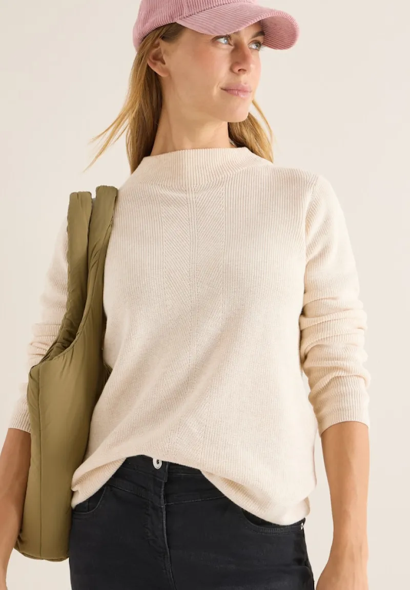 Cecil Pullover & Sweatshirts*Strukturmix Pullover oat milk beige melange