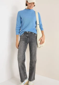 Cecil Pullover & Sweatshirts*Strukturmix Pullover sporty light blue melange