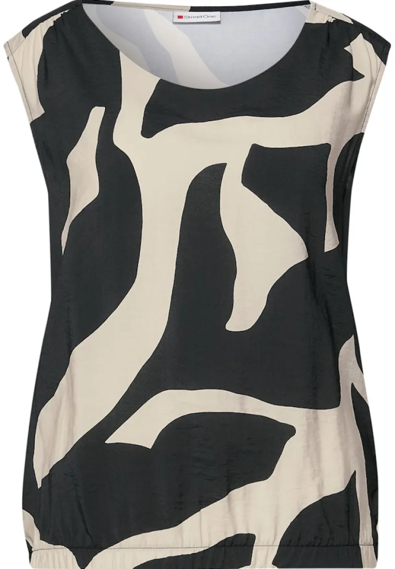 Street One Shirts*Strukturmix Top mit Print whale tail grey