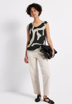 Street One Shirts*Strukturmix Top mit Print whale tail grey