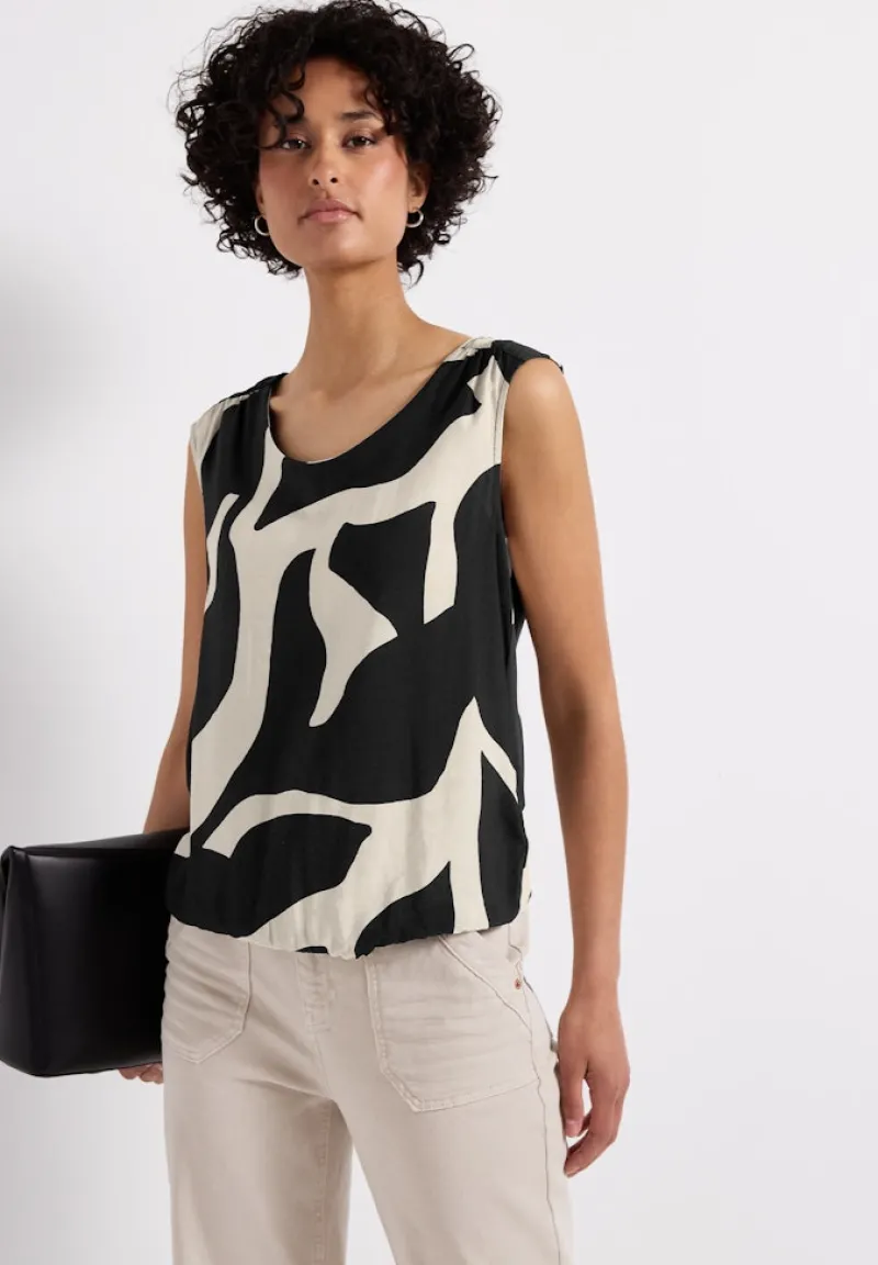 Street One Shirts*Strukturmix Top mit Print whale tail grey