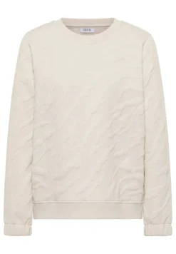 Cecil Pullover & Sweatshirts*Strukturmuster Sweatshirt light beige